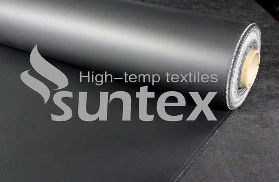 Water resistance Neoprene Coated Fiberglass Chemical Resistant Fabric Black Color Weather Resistance
