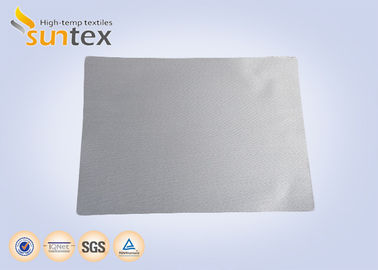 1 Side 0.65mm PU Coated Fiberglass Fabric Silver Grey For Welding Blanket Fireproof Curtains