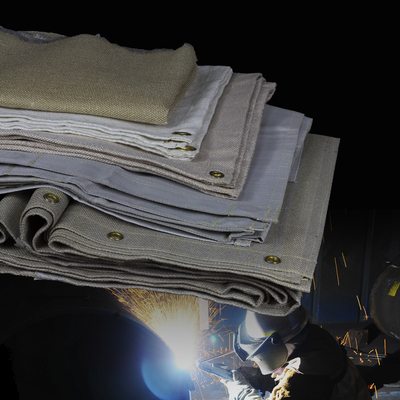 Double Side PU 17 Oz 16 Mil Welding Blanket Fireproof Thermal Resistant Mat