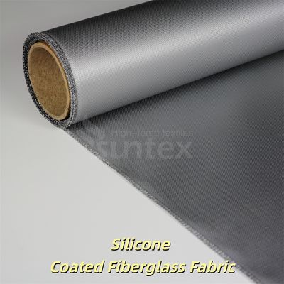Grey Color Alkali Free Fireproof Silicone Coated Fiberglass Fabric for Safety Curtains