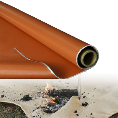 Grey Thermal Fireproof Silicone Coated Fiberglass Fabric 400 g/sqm 0.3 mm 1 / 1.2 / 1.5 Meter Width