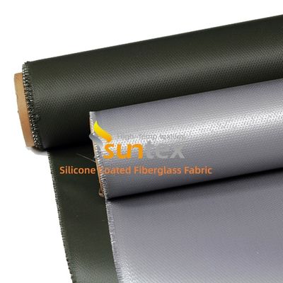 High Temperature Silicone Coated Fiberglass Fabric with 400 g/sqm Weight and 0.3 mm Thickness in 1 / 1.2 / 1.5 Meter Width
