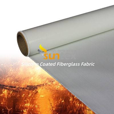 Heat Insulation Silicone Coated Fiberglass Fabric with 400 g/sqm Weight and 0.3 mm Thickness for Fire Prevention