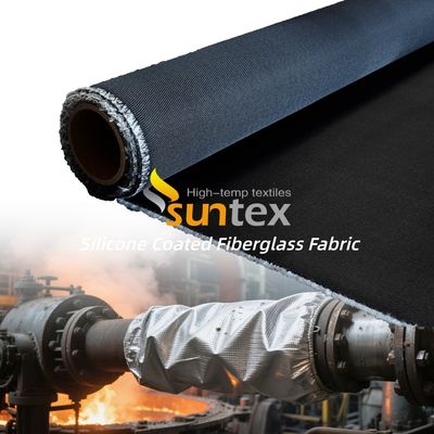 Corrosion Resistant Weatherproof Silicone Coated Fiberglass Fabric with 50 m / 100 m Roll Length for Thermal Insulation