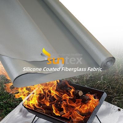 Double Sided Silicone Coated Fiberglass Fabric with Temperature Resistance -50°C to 500°C, 400 g/sqm Weight and 0.3 mm Thickness
