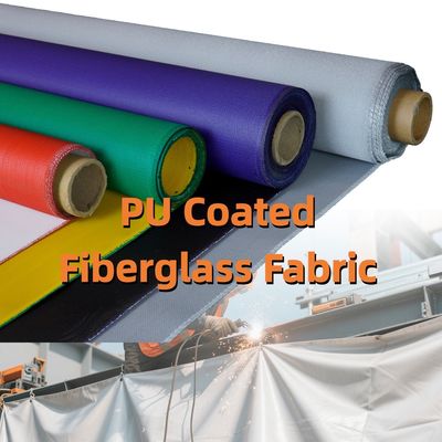 Double-Side PU Coated Fiberglass Fabric 460 g/sqm 0.41 mm with 1m to 1.55m Width for High Temperature Resistance