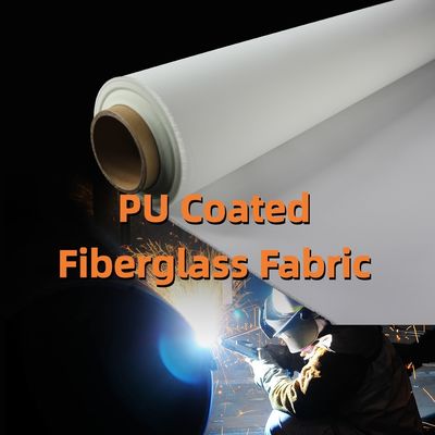 Fire Resistant PU Coated E-Glass Welding Blanket 460 g/sqm 0.41 mm Thickness Splash Proof Fabric