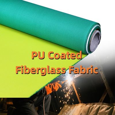PU Coated Fiberglass Fabric with 460 g/sqm Weight 0.41 mm Thickness and 1m to 1.55m Width for Thermal Insulation