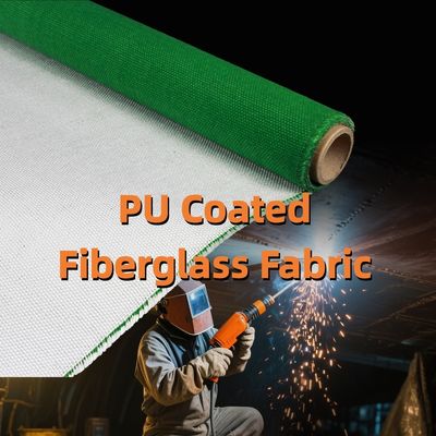 High Silica Coated E-Glass PU Coated Fiberglass Fabric with 1m to 1.55m Width for Fireproof Applications