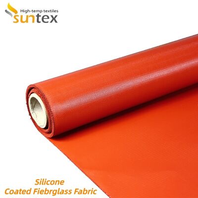 Fireproof Waterproof Silicone Coated Fiberglass Fabric 850g/m2 High Silica Fiberglass Cloth for Industrial Safety