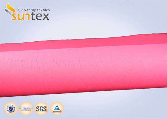 Red 0.4mm Fire Resistant Fiberglass Fabric with Acrylic Coating for 550 Degree C Temperature Resistance and Easy Sewing