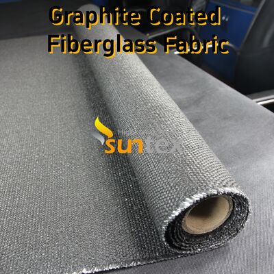 Graphite Coated Fiberglass Fabric with 750℃ Temperature Resistance 28.82oz/sqy Unit Weight and Black Plain Pattern for Welding Blanket