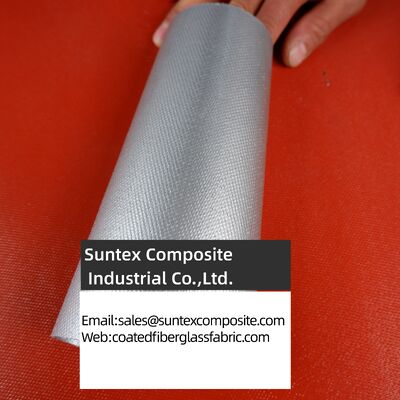 Alkali Free 4H Satin Weave Silicone Coated Fiberglass Fabric - 550°C Heat Resistant Fireproof Cloth