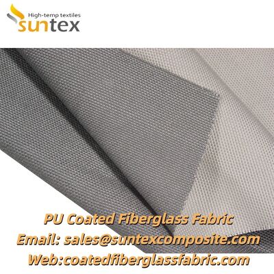 Fire Resistant Cloth PU Coated Fiberglass Fabric with 550℃ Temperature Resistance and Silver Grey Color