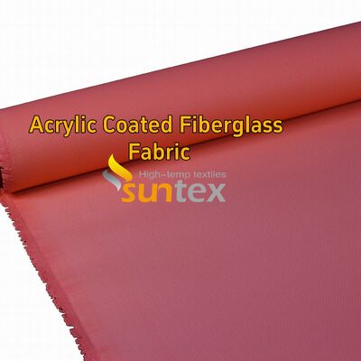 Red 0.4mm Acrylic Coated Fiberglass Fabric with 550 Degree C Temperature Resistance for Welding Blanket