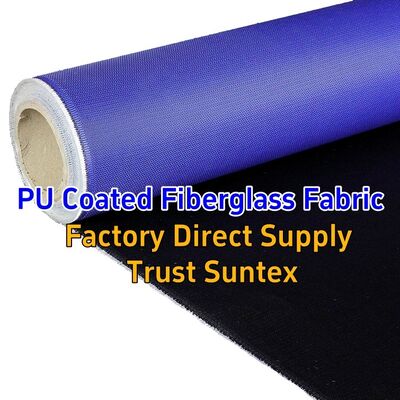 Industrial 460 g/sqm 0.41 mm Flame Retardant M0 Certified PU Coated Fiberglass Fabric