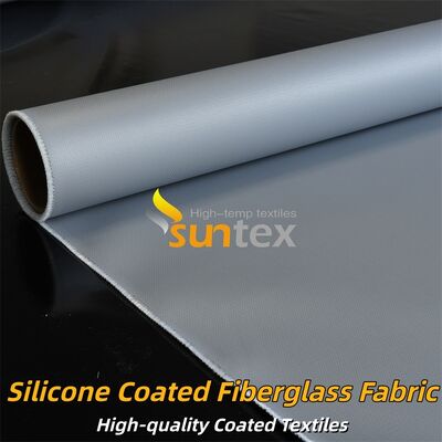 High Strength Silicone Coated Fiberglass Fabric Grey Color Double Sided Fire Retardant Fabric for Insulation and Safety Curtains