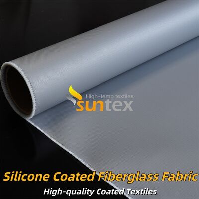 Durable Silicone Coated Fiberglass Fabric Grey Double Sided Fire Retardant Material Ideal For Thermal Insulation And Protective Curtains