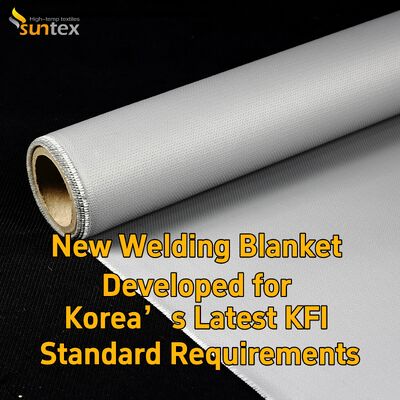 Suntex New R&D Grey Silicone Fiberglass Welding Blanket Compliant with Korea KFI Standard