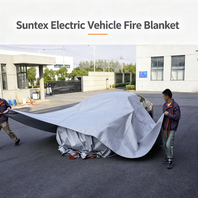 6X8m Grey Electric Vehicle Fire Blanket, Heat Resistant Fiberglass
