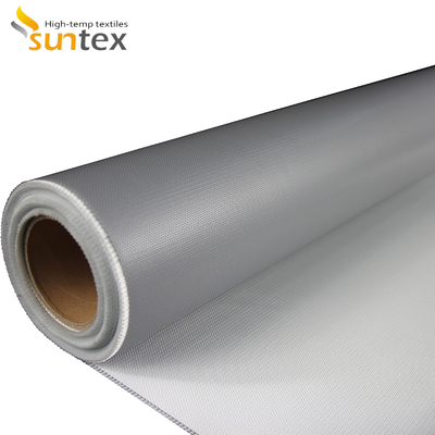 Double Sided Alkali Free Grey Color Silicone Coated Fiberglass Fabric for Fireproof Thermal Insulation