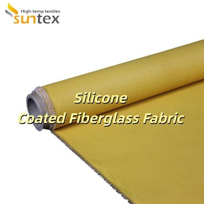 0.3 mm Thickness 400 g/sqm Weight Silicone Coated Fiberglass Fabric for Thermal Breaks and Insulating Pads