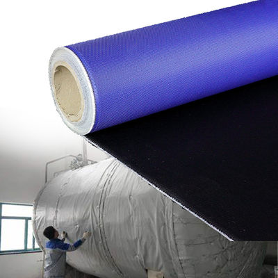 PU Coated Fiberglass Fire Blanket with 1800C Resistance Blue Black Twill Weave for Welding and Heat Insulation