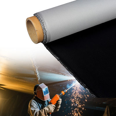 Heavy Duty Splash Proof Industrial Use Welding Blanket in Blue/Black PU Coated Fiberglass Fabric