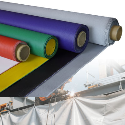 Flexible Fire Retardant PU Coated Fiberglass Fabric 460 g/sqm 0.41 mm Heat Resistant Cloth with Multiple Width Options