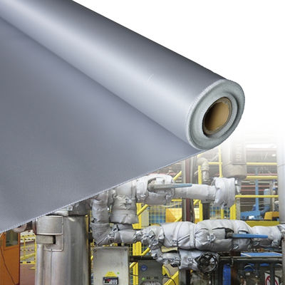 Double Side Silicone Rubber Coated Fireproof Fiberglass Fabric with Temperature Resistance -50°C to 500°C and 400 g/sqm Weight