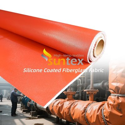 Double Sided Silicone Coated Fiberglass Fabric 800℃ Protective Welding Blanket with 50 m / 100 m Roll Length