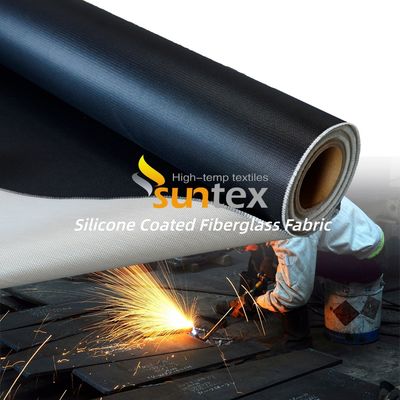 Fireproof Waterproof Silicone Coated Fiberglass Fabric 850g/m2 for High Temperature Resistance