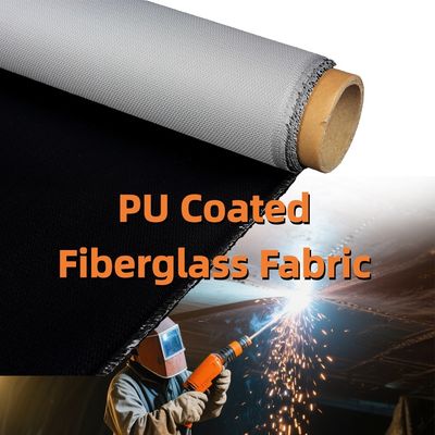 High Silica Heat Resistant Fireproof PU Coated Fiberglass Fabric for Fire Prevention