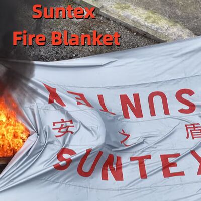 Suntex 60-Minute Fire Protection Gray EV Car Fire Blanket with Oxygen Deprivation for Lithium-Ion Battery Safety