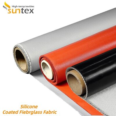 Custom Color Silicone Rubber Coated Fabric - Abrasion & UV Resistant High Silica Fiberglass Cloth