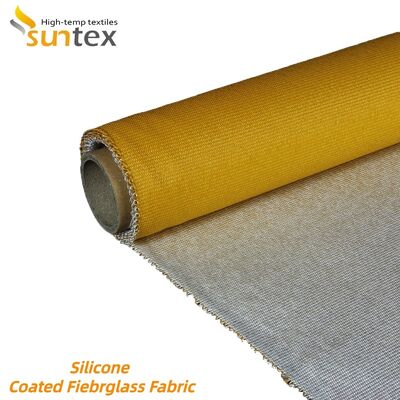 Double Side Silicone Rubber Coated Fiberglass Fabric - Fireproof and 850g/m2 High Silica Fiberglass Cloth