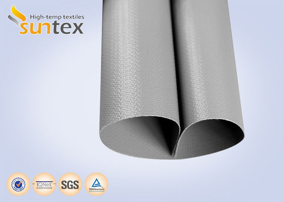 Durable PTFE Coated Fiberglass Fabric with 550℃ Temperature Resistance, Silver Grey Color, and 4H Satin Weave for Fire Safety Applications