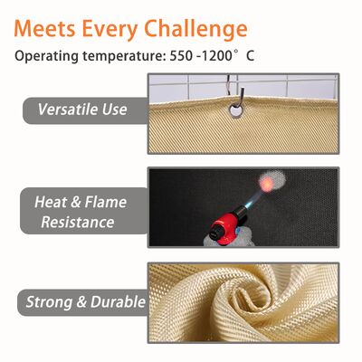 100% стекловолоконное сварное одеяло 550°C Термостойкое акриловое покрытие для сварки и противопожарной защиты