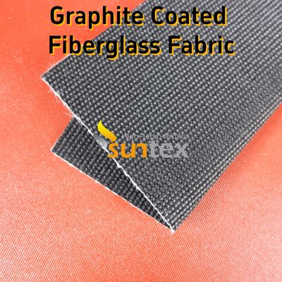 Graphite Coated Fiberglass Fabric High Temperature Fiberglass Cloth with 750℃ Temperature Resistance 28.82oz/sqy Unit Weight and Black Plain Pattern