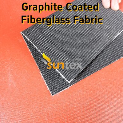 Graphite Coated Fiberglass Fabric High Temperature Fiberglass Cloth with 750℃ Temperature Resistance 28.82oz/sqy Unit Weight and Black Plain Pattern