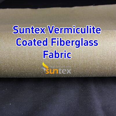 Vermiculite Coated Fiberglass Fabric with 750℃ Temperature Resistance and 1070gsm Heavy Weight for Excellent Abrasion Resistance