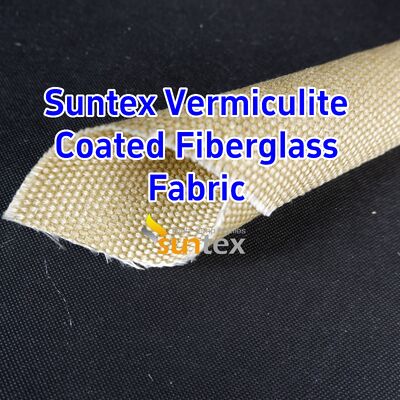 Vermiculite Coated Fiberglass Cloth with 750℃ Temperature Resistance and 1070gsm Heavy Weight for Excellent Abrasion Resistance