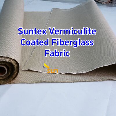 750℃ Temperature Resistance 1070gsm Heavy Weight Vermiculite Coated Fiberglass Fabric with Excellent Abrasion Resistance