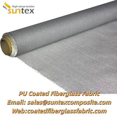 Fire Resistant Cloth PU Coated Fiberglass Fabric with 550℃ Temperature Resistance and Silver Grey Color
