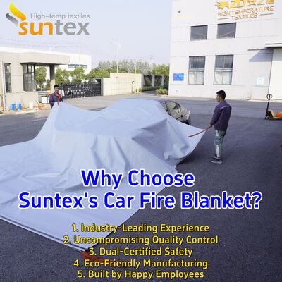 1200℃ Temperature Resistant EV Car Fire Blanket with Oxygen Deprivation and 550℃/1000℃ Thermal Resistance
