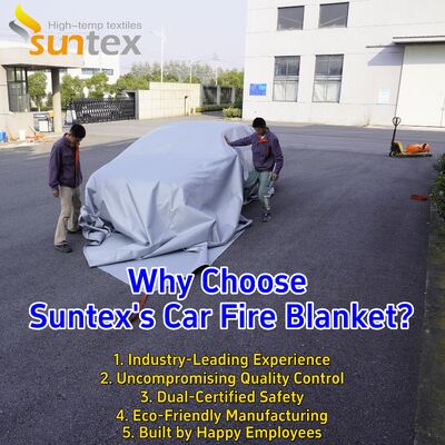 EN 13501-1:2019-05 Certified EV Car Fire Blanket with 550℃/1000℃ Thermal Resistance and Oxygen Deprivation