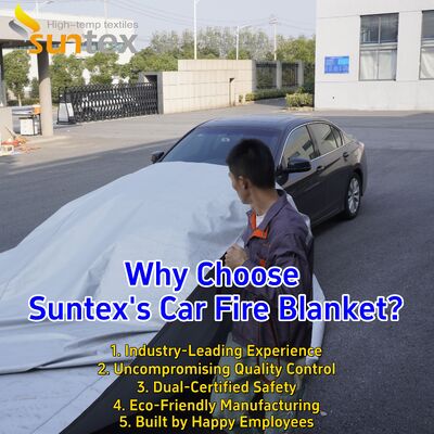 1200℃ Temperature Resistant EV Car Fire Blanket with Oxygen Deprivation and 550℃/1000℃ Thermal Resistance