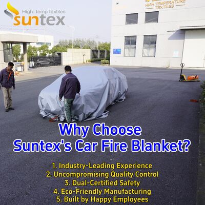 100% Fiberglass EV Car Fire Blanket with 550℃/1000℃ Thermal Resistance and Oxygen Deprivation for Fire Safety