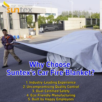 1200℃ Temperature Resistant EV Car Fire Blanket with Oxygen Deprivation and 550℃/1000℃ Thermal Resistance
