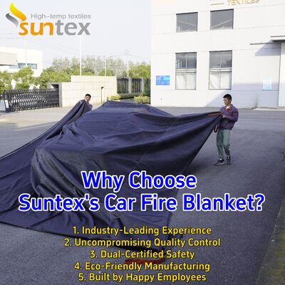 Gray EV Car Fire Blanket with 550℃/1000℃ Thermal Resistance for Oxygen Deprivation Fire Safety